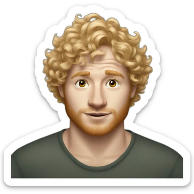 Blonde man with curly hair looks like Ed Sheeran sticker