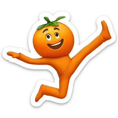 orange donald turns doing a cartwheel  sticker