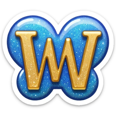 The word wonderful with glitter sticker