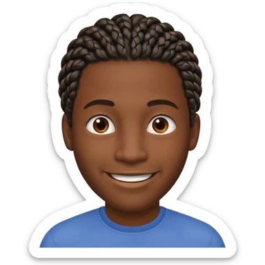 Boneco masculino negro com trança curta na raiz do cabelo sticker