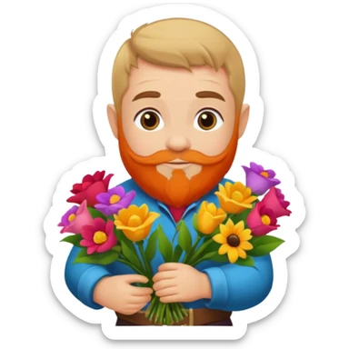 un nain qui offre des fleurs sticker
