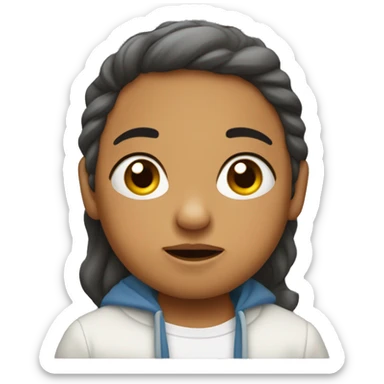 La cara de un bebé que está llorando sticker