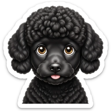 black Miniature poodle  sticker