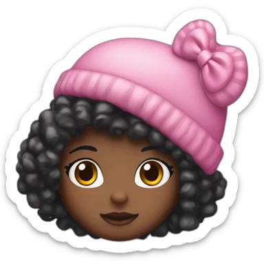 Hello kitty con gorro black girl with curly hair sticker