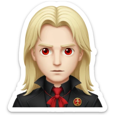 Alucard with blonde hair sticker