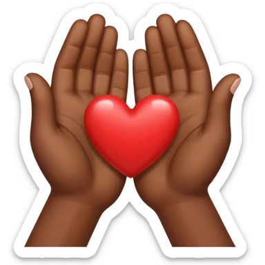 une main blanche et une main marron qui forme un coeur comme ça 🫶🏾 sticker