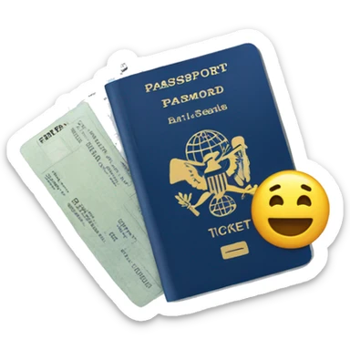 passport and air tickets sticker