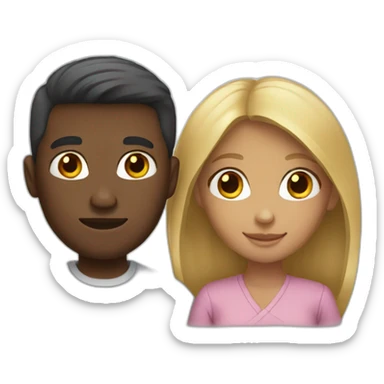 An interracial couple sticker