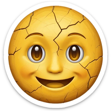 Cracked smiling face emoji sticker