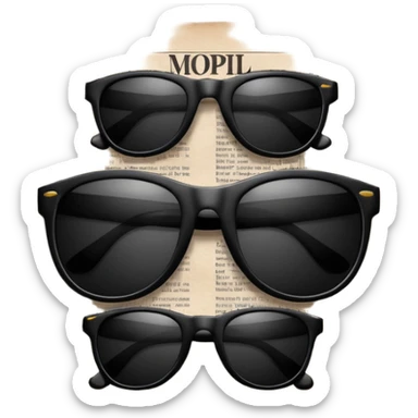 Sunglasses on newspaper sticker