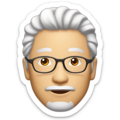 spectacle-pinkhair-middleage-man-japanese sticker