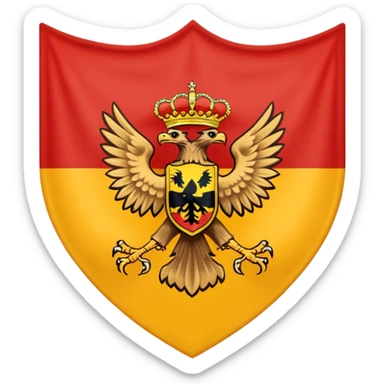 Bandera de españa con un águila marrón en el escudo sticker