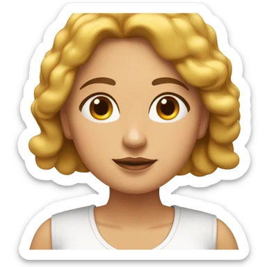 Mujer gordita pelo largo color miel ojos grandes chocolates piel trigueña sticker