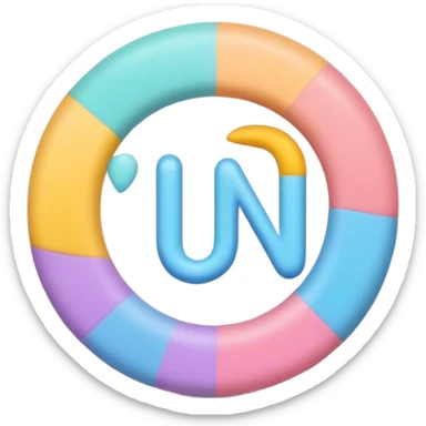 Un logo que diga mundo nuni con colores pasteles sticker
