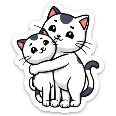 two emo cats in love sticker