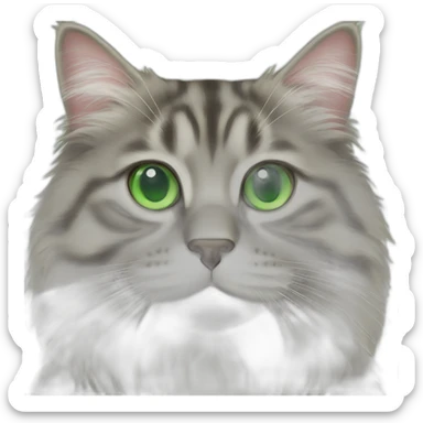 Siberian cat with green eyes sticker