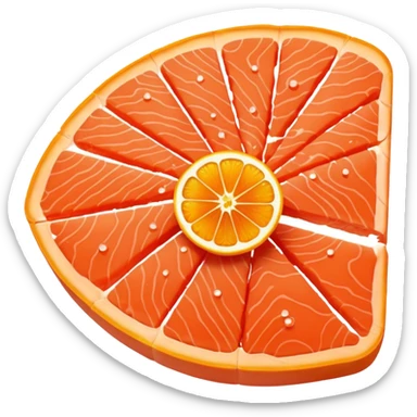 create a Slice of Salmon

Camera angle: slightly elevated top-down view with a gentle bird’s-eye perspective (about 15–20°), identical perspective and scale sticker