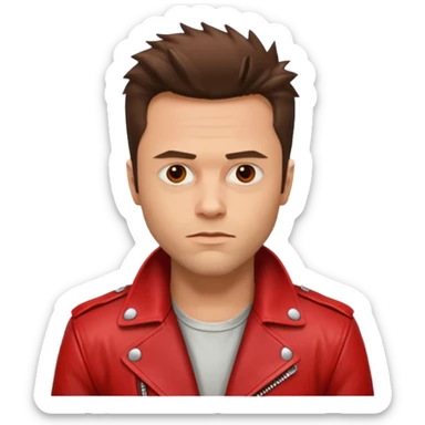 Tyler Durden, wearing red jacket sticker