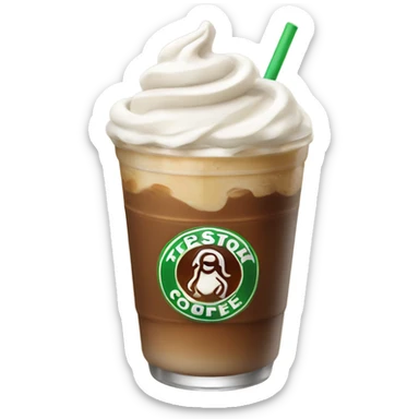 Iced coffee with whipped cream sticker
