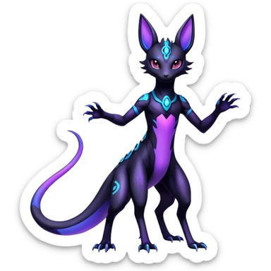 Shiny Edgy Gothic Futuristic Salandit-Umbreon-Espeon-Hybrid (Full body) sticker