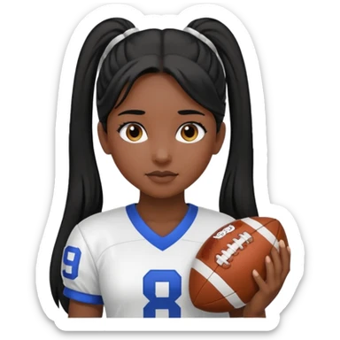 girl tha plays football black hair long pony tail white sticker