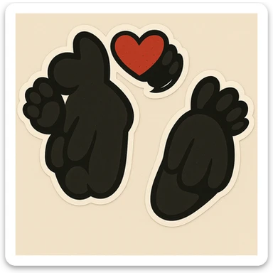 Make the puppy paws black, keep the heart and original style (original style was cartoonish stickers) sticker
