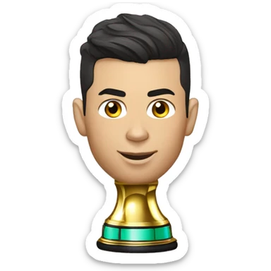 Cristiano Ronaldo con la copa del mundo sticker