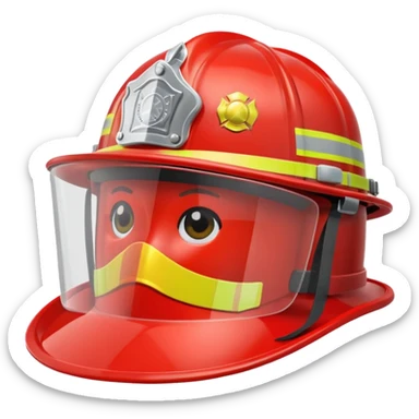 A Firefighter Helmet – red with visor sticker