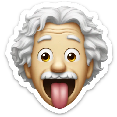 crazy einstein tongue sticker
