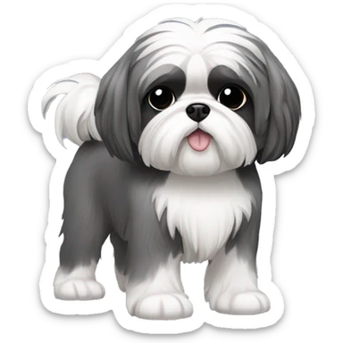 shih-tzu drak gray full body sticker