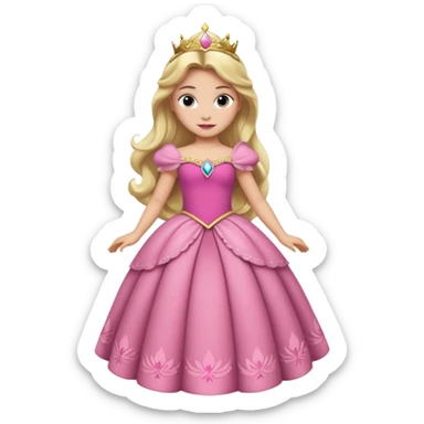Princesa aurora Disney com vestido rosa e corpo inteiro sticker