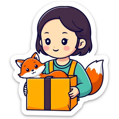 Cute skincare haul , foxtale box, a girl hand ling it sticker