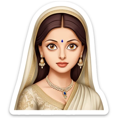 Aishwarya Rai portrait, beautiful face, famous Indian actress sticker