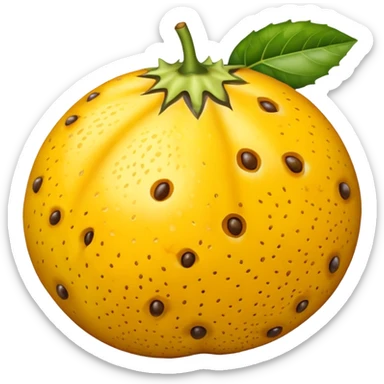 Create a yellow passion fruit emoji sticker