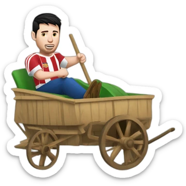 messi driving burmese-style cart sticker