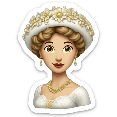 Lady in beautiful kokoshnik sticker