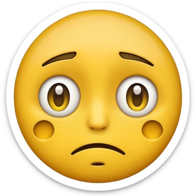 darkened yellow emoji face with wide, sad eyes and a frown sticker