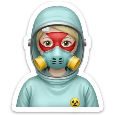 lady cleaning excessively and feeling anxious wearing a mask sticker