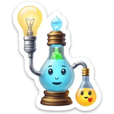 alchemist character lightbulb replaced by glowing vial sticker