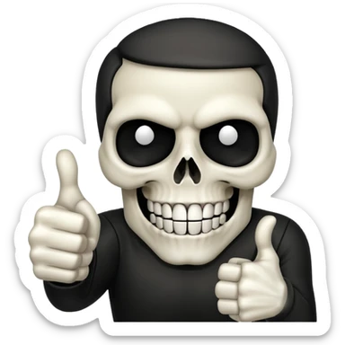 Skull punisher giving thumbs up sticker