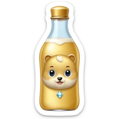 Biberón dorado con diamantes 🍼con ese biberón  de bebe sticker