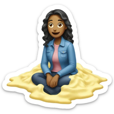 Woman sat in mayonnaise  sticker
