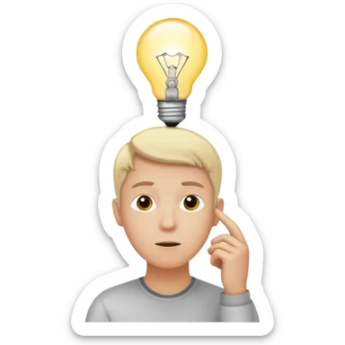 Generate a realistic emoji of someone someone figuring something out being smart about it sticker