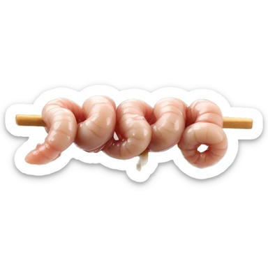 Lamb intestines on a skewer like kokorec sticker