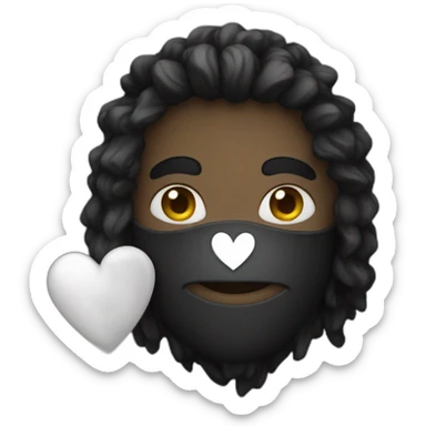 Blackheart with white heart  sticker