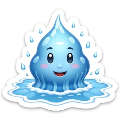 cinematic realistic - a large splashing puddle of water sticker