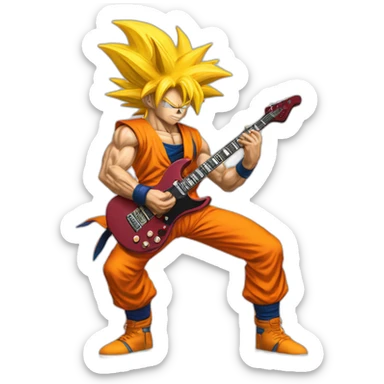 multiverse-slash-guitar goku-super-sayan sticker