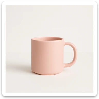 minimal pink mug on white background, no text sticker