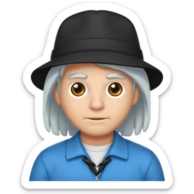 Menino branco de cabelo escuro, boné preto, olhos azuis sticker