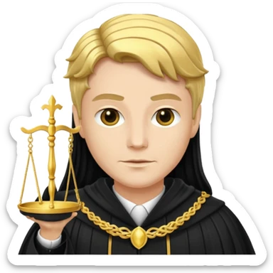Fancy judge with golden scales sticker